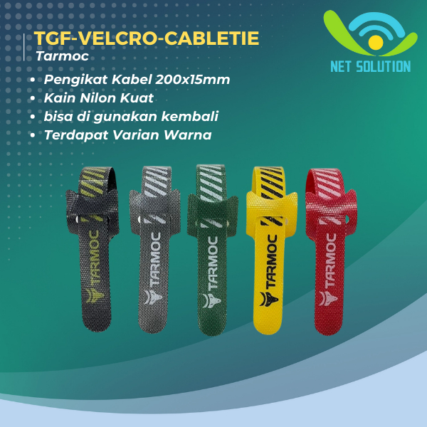 Tarmoc TGF-VELRO-CABLETIE | Perekat/Kretekan Cable Tie Kabel Ties Strap Pengikat kabel 200x15mm
