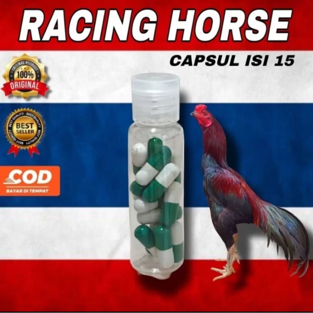 Paket 15 Capsul Doping Ayam Racing Horse Doping Ayam Kalangan Atas Import Untuk Laga /VVIP