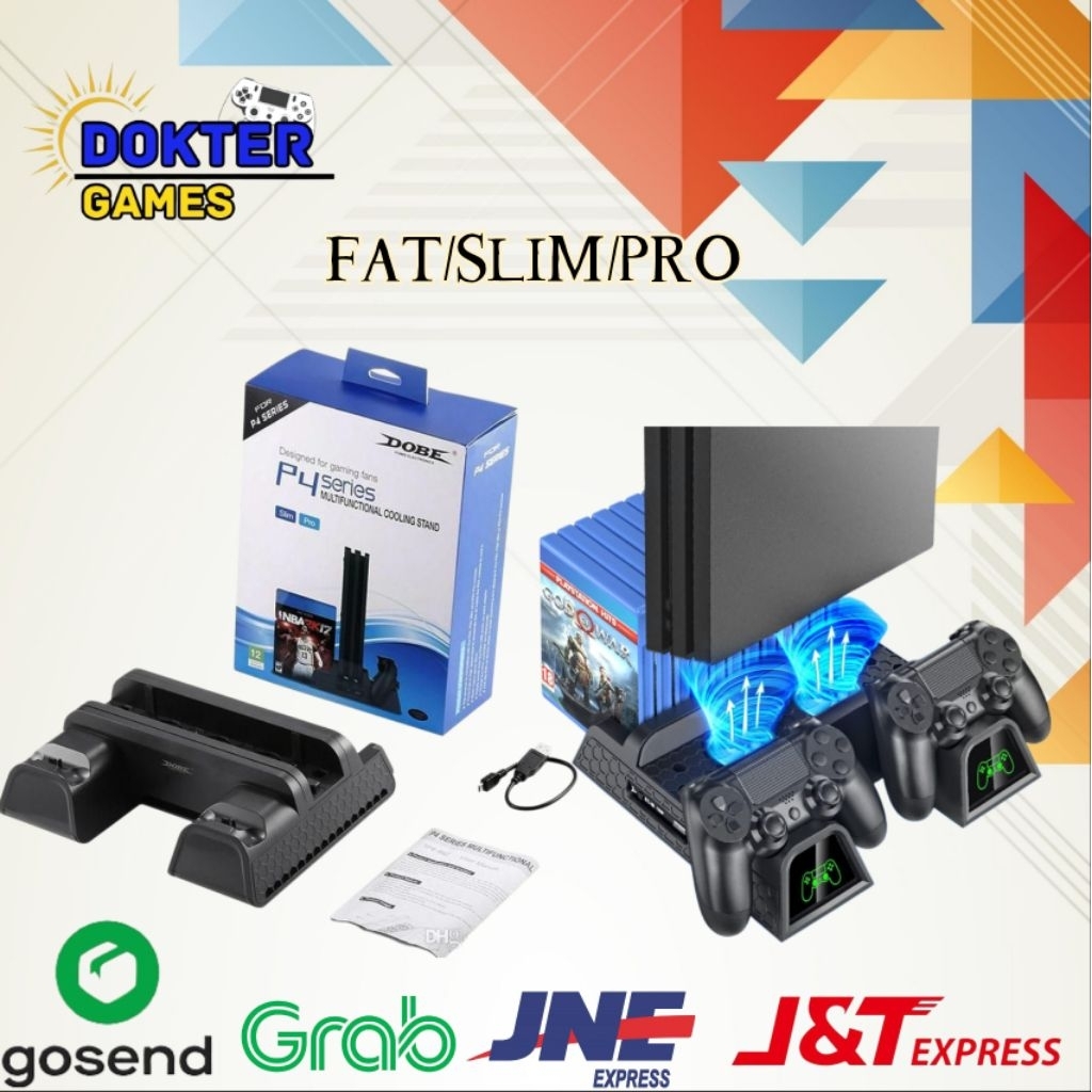 PS4 COOLING STAND/KIPAS PENDINGIN PS4 DOBE MULTIFUNCITIONAL