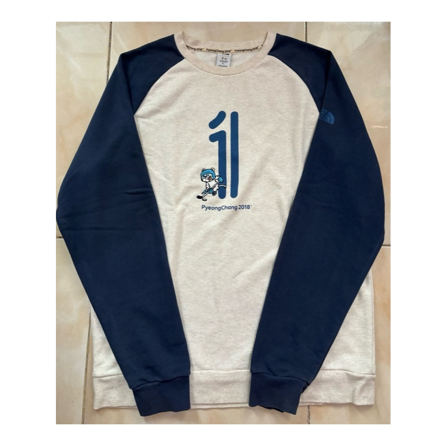 Sweater Biru Putih North Face Olympic Pyeongchang 2018 - Size 2XL