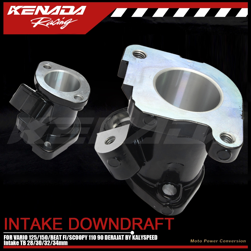 INTAKE DOWNDRAFT  90° VARIO 125/150/BEAT FI/SCOOPY 110 90 DERAJAT BY  Intake TB 28/30/32/34mm