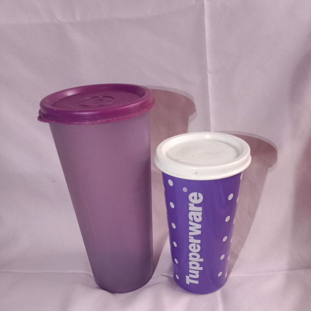 paket tumbler gelas plastik original tupperware preloved