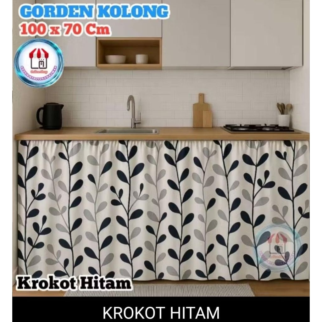 A1 Tirai kolong dapur tirai penutup kolong dapur pekanbaru riau Gorden Kolong Bawah Kompor