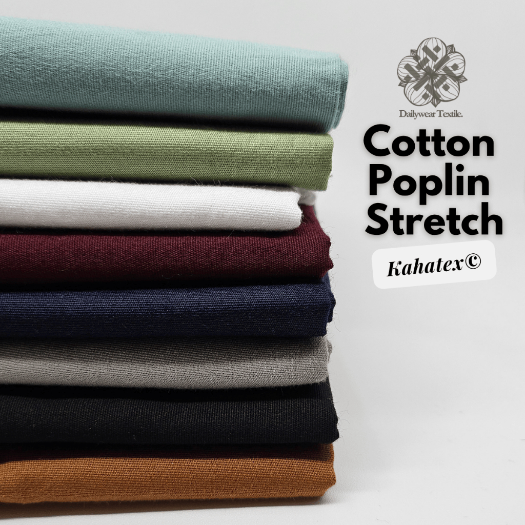 Kain Katun Poplin Stretch | Kain Katun Poplin Spandex | Katun Stretch 0.5 YARD (0.45 METER)