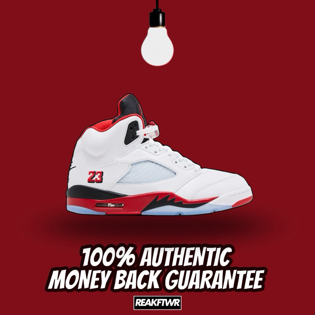 Jordan 5 Retro Fire Red Black Tongue 100% Authentic [HQ7978-101]