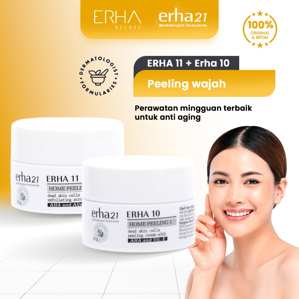 ERHA Paket Erha 10 & Erha 11 - Paket Home Peeling Wajah Krim Melunakkan Menggangkat Sel Kulit Mati
