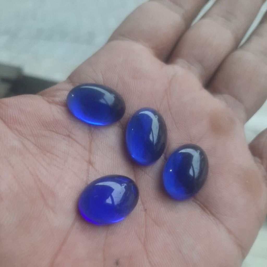 batu akik lepasan blue cyklop papua 18x13 mm