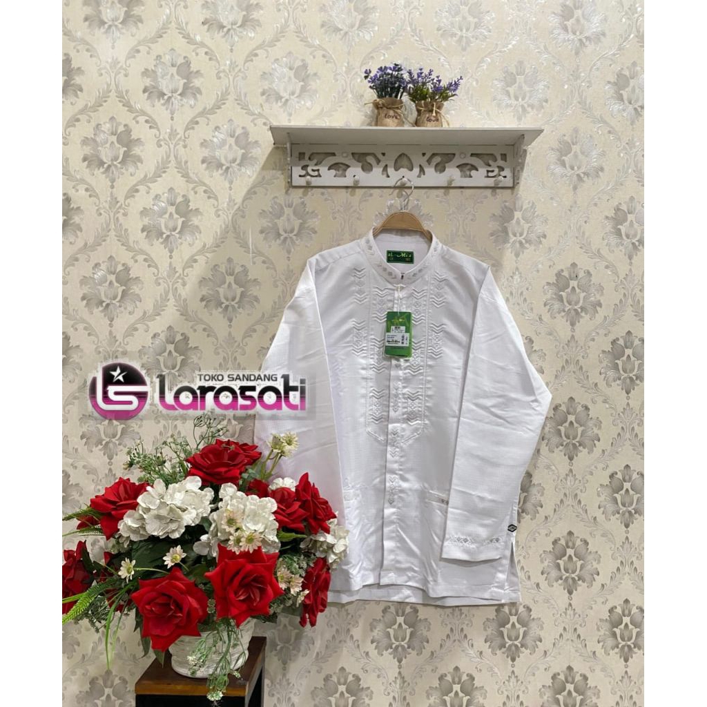 baju Koko merk Al-MIA putih lengan panjang jumbo terbaru