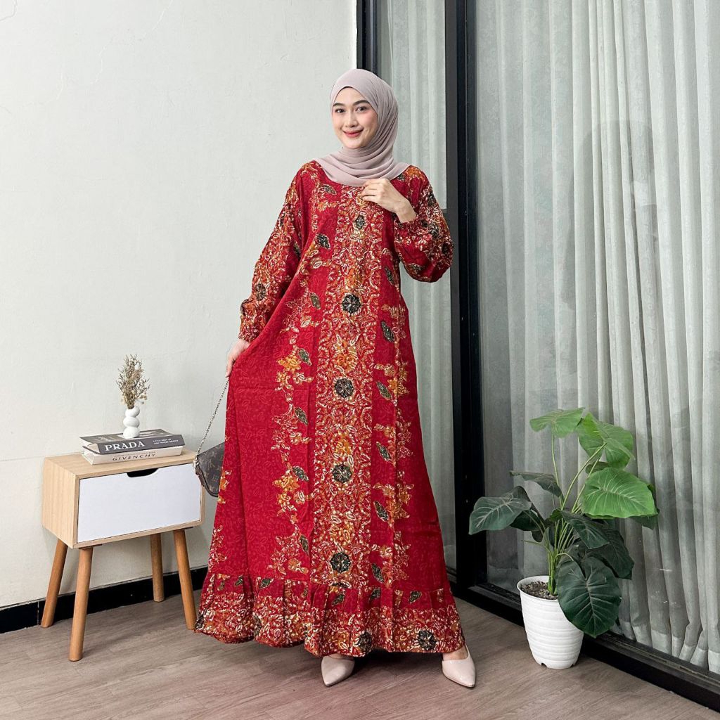 Gamis Batik Super Jumbo LD 130 Rayon Premium