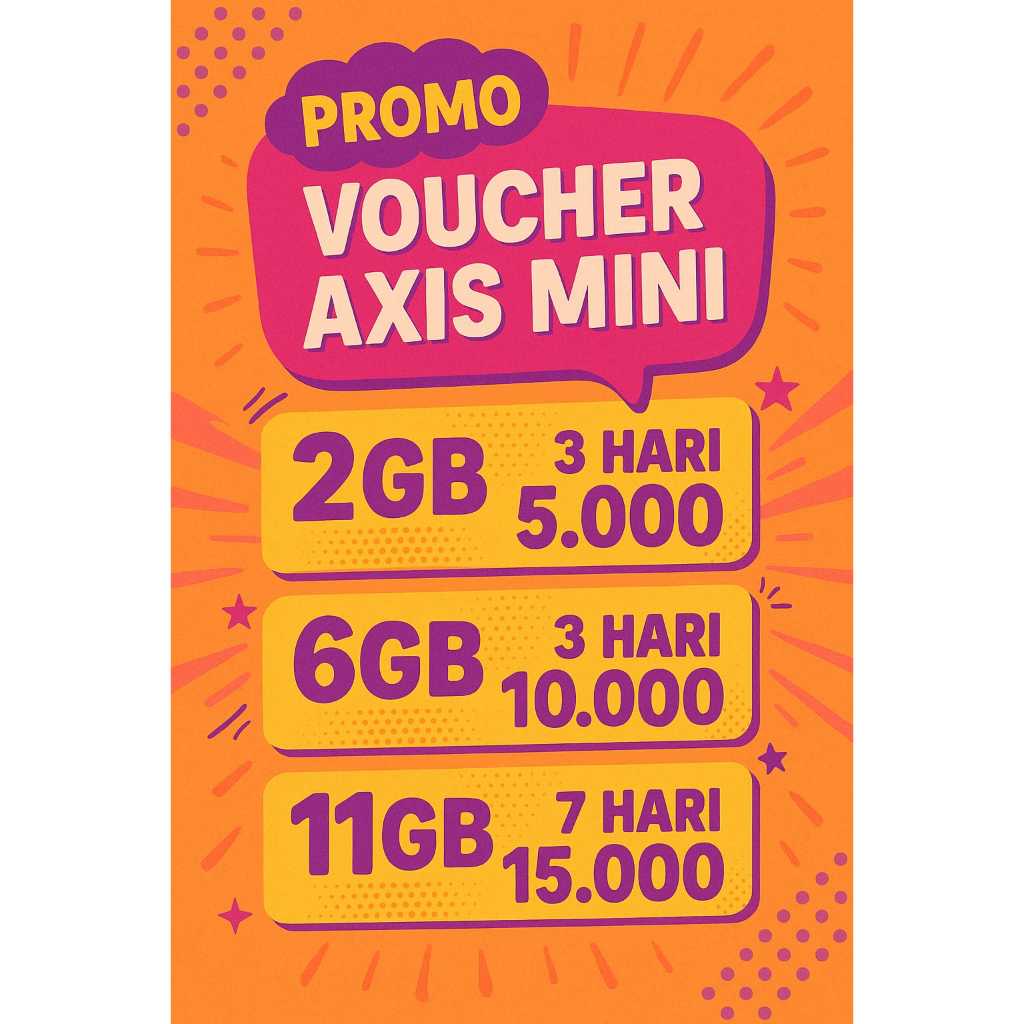 VOUCHER AXIS MINI HARIAN KUOTA 2GB - 100GB NASIONAL