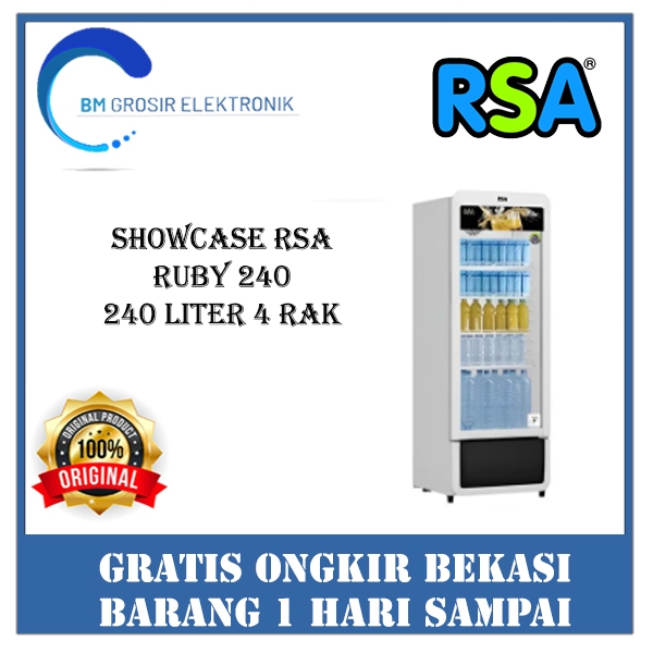 RSA SHOWCASE RUBY 240 SHOWCASE 4 RAK 240 LITER RAK PENDINGIN MINUMAN