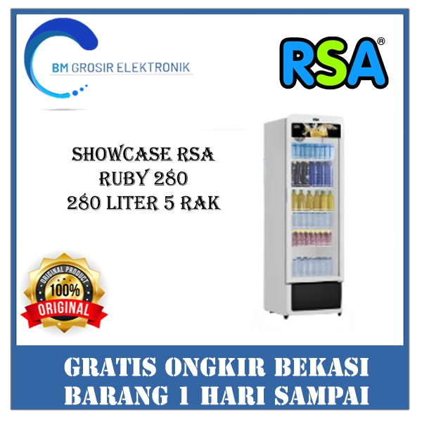 RSA SHOWCASE  RUBY 280 SHOWCASE 5 RAK 280 LITER RAK PENDINGIN MINUMAN