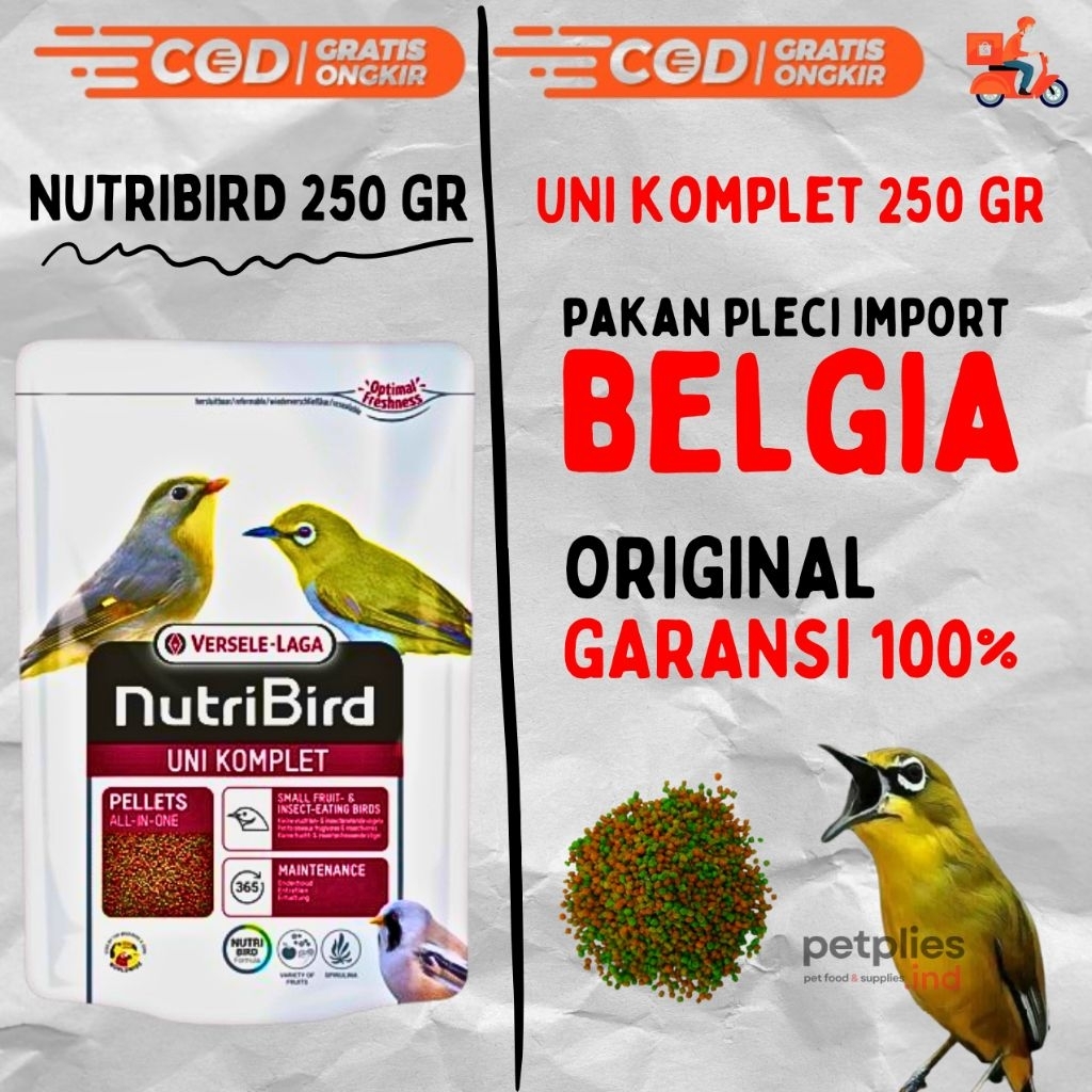 NUTRIBIRD 250 GR - UNI KOMPLIT VERSELAGA PAKAN PLECI DAN BURUNG KECIL KEMASAN 250GR BURUNG ORIGINAL 