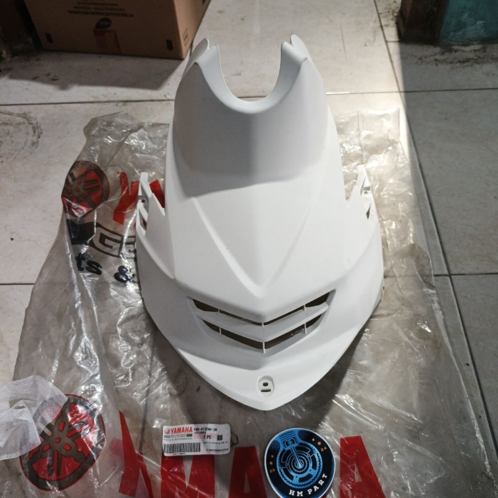 cover tutup dek body kasar blok mesin bawah jok original ori yamaha mio soul lama old karbu 14D puti