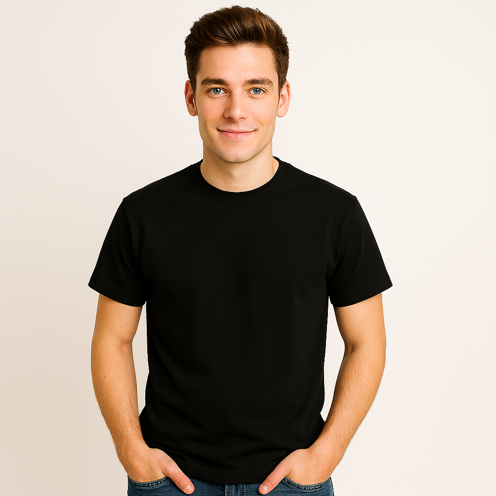 Boxy Ease Tee Kaos Polos Hitam Unisex Oversize