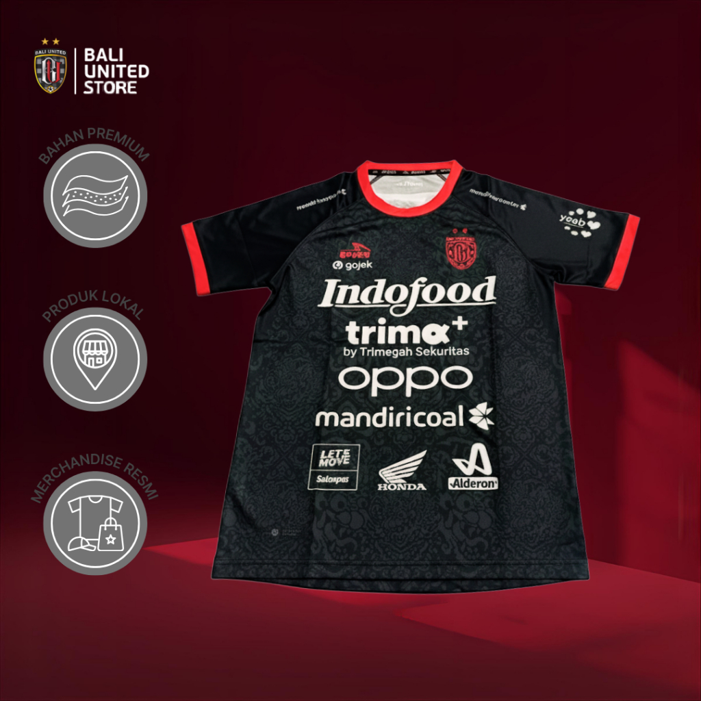 BALI UNITED SUPPORTER VER. Jersey Bali United FC - 3rd Hitam Alternative Official Jersey 2025