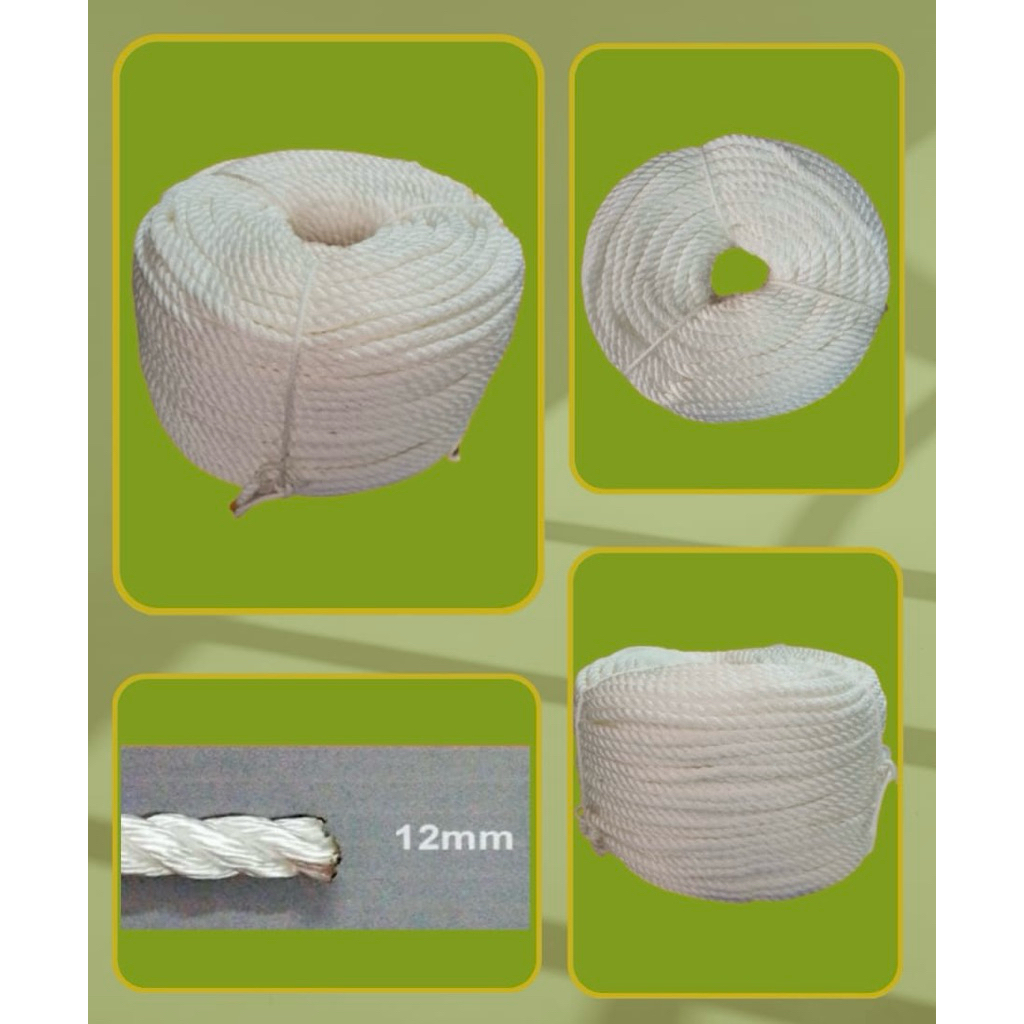 Tali tambang nylon putih -12mm