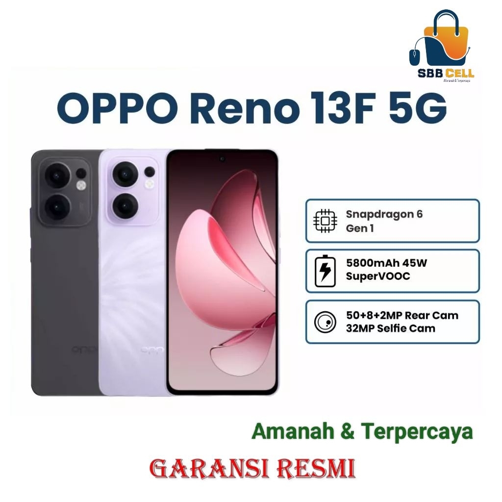HP OPPO RENO 13F 4G 8/256 - OPPO RENO 13F RAM 8GB ROM 256GB GARANSI RESMI