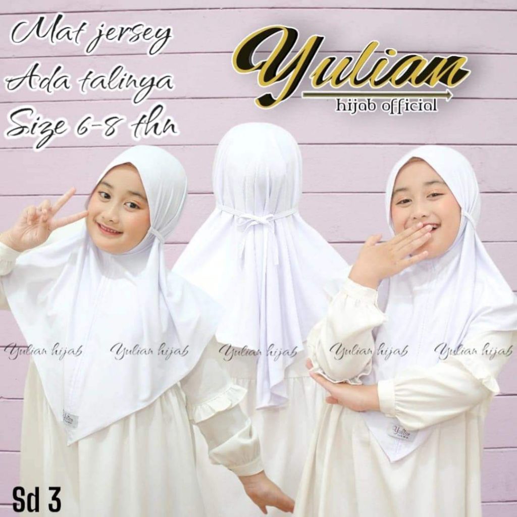 YULIAN Hijab Instan Bergo Anak 5-8 Tahun Tali Belakang