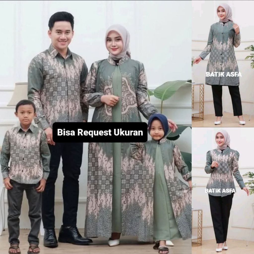 BAJU SERAGAM BATIK COUPLE GAMIS PASANGAN SARIMBIT KELUARGA CUSTOM ANAK / ATASAN KEMEJA PRIA JUMBO / 