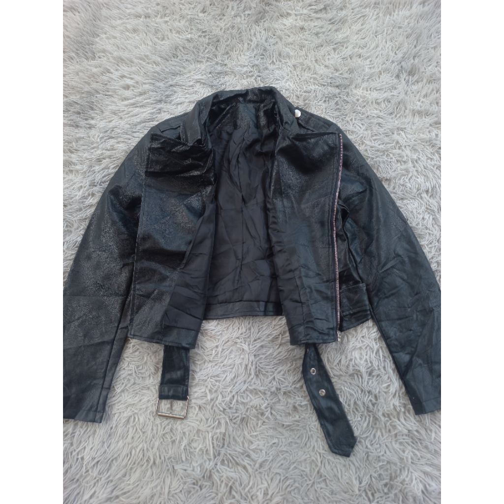 Leather Jacket Jaket Kulit Jacket Ramones Jaket Motoran Bikers Jacket Racing