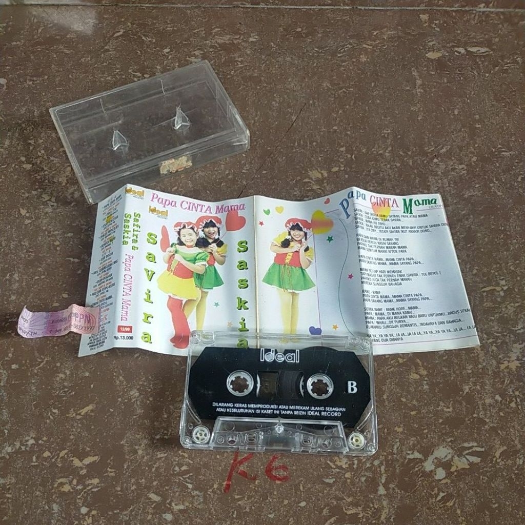 kaset tape pita lagu anak Safira and Saskia - papa cinta mama