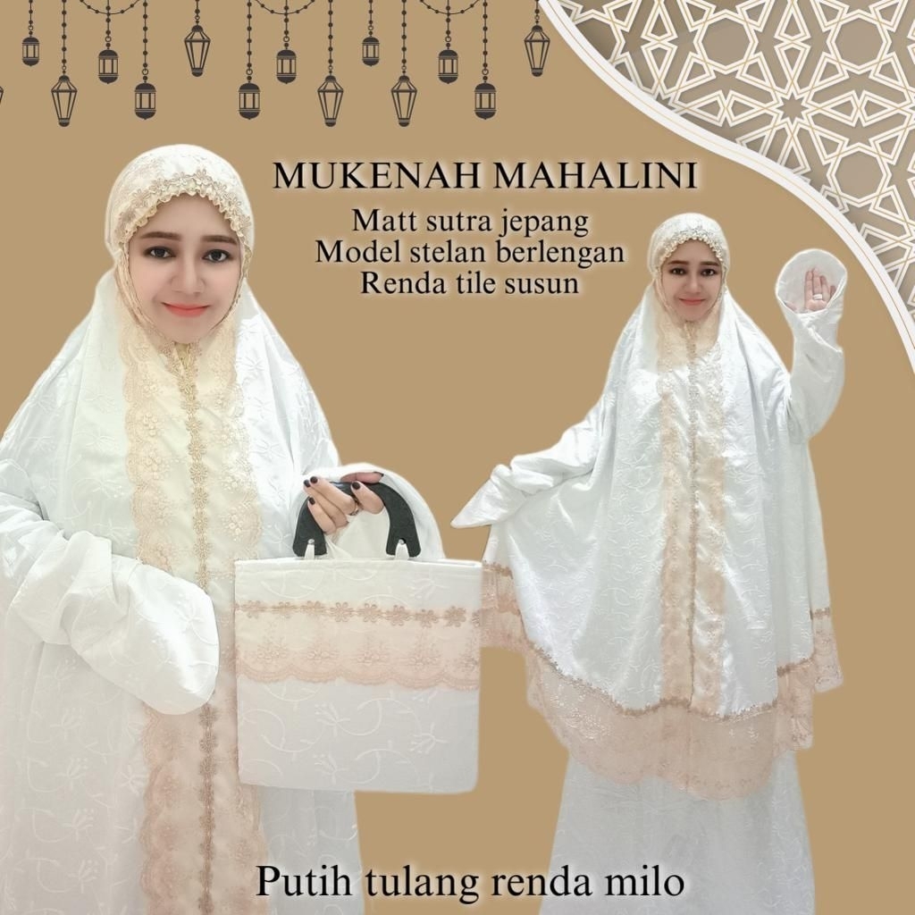 MUKENA POTONGAN SUTRA JEPANG BORDIR BERLENGAN