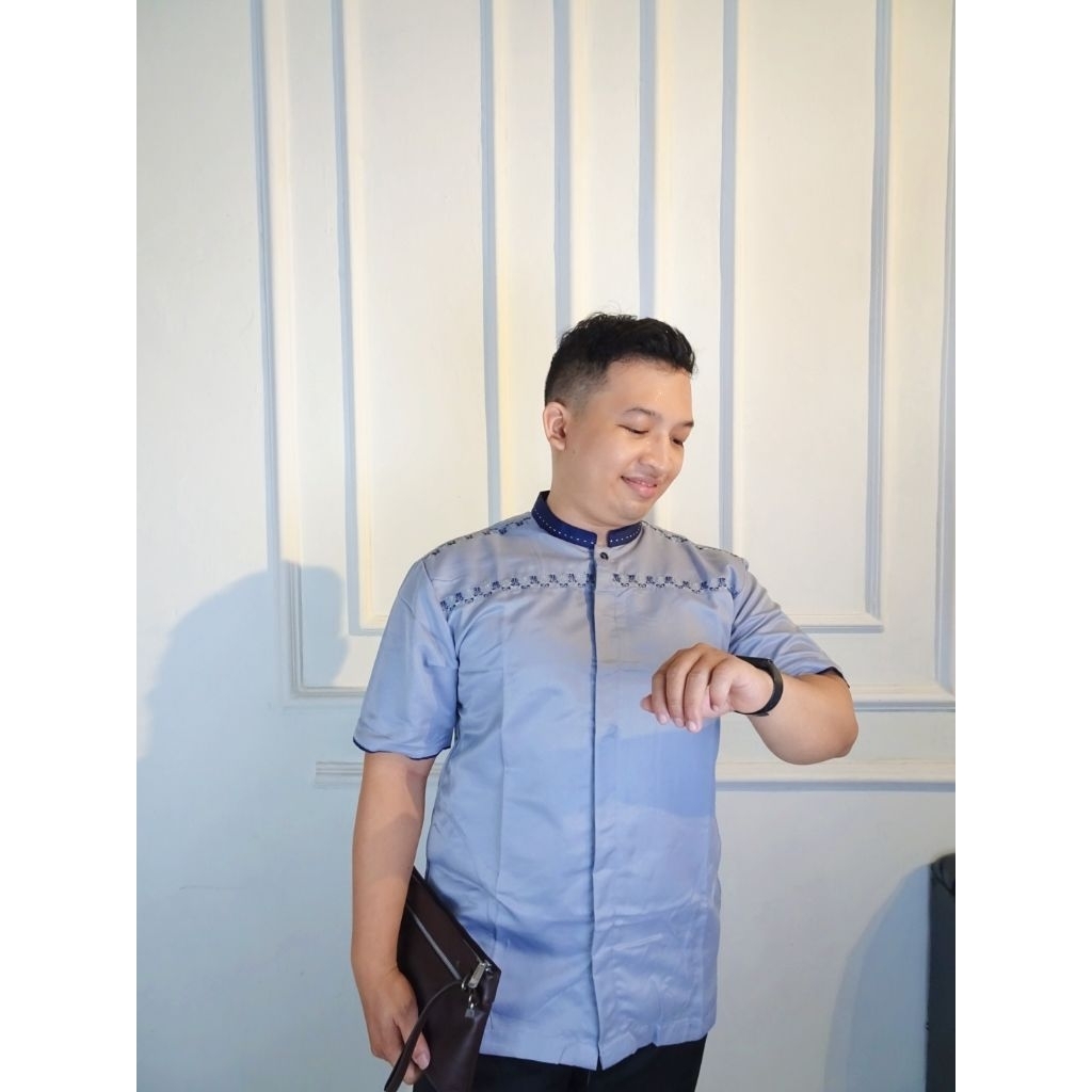 Kemeja taqwa Baju taqwa Baju Muslim Koko Baju Koko Pria Baju Koko Lengan Panjang Muslim Casual Trend