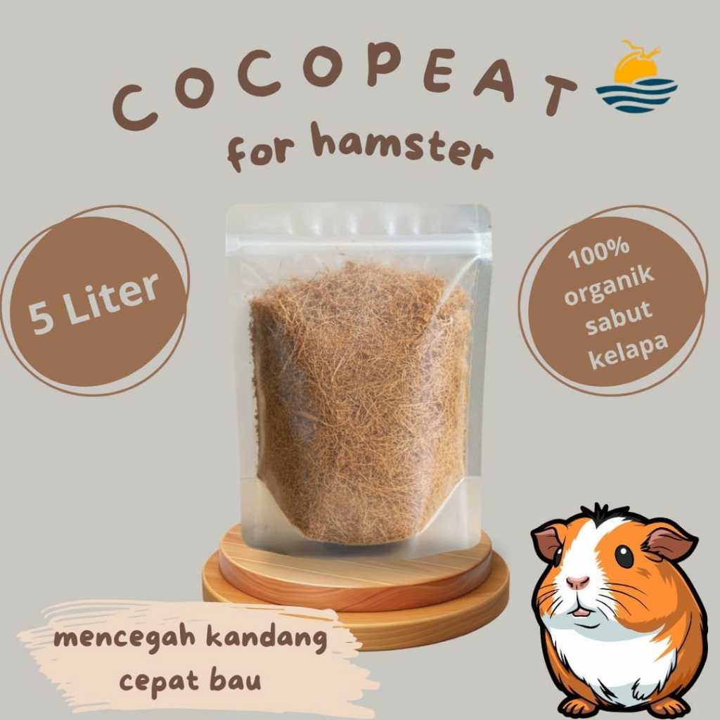 COCOPEAT HAMSTER BEDDING - ALAS KANDANG HAMSTER ALAMI KEMASAN 5 LITER COCOPEAT ALAS HAMSTER NATURAL