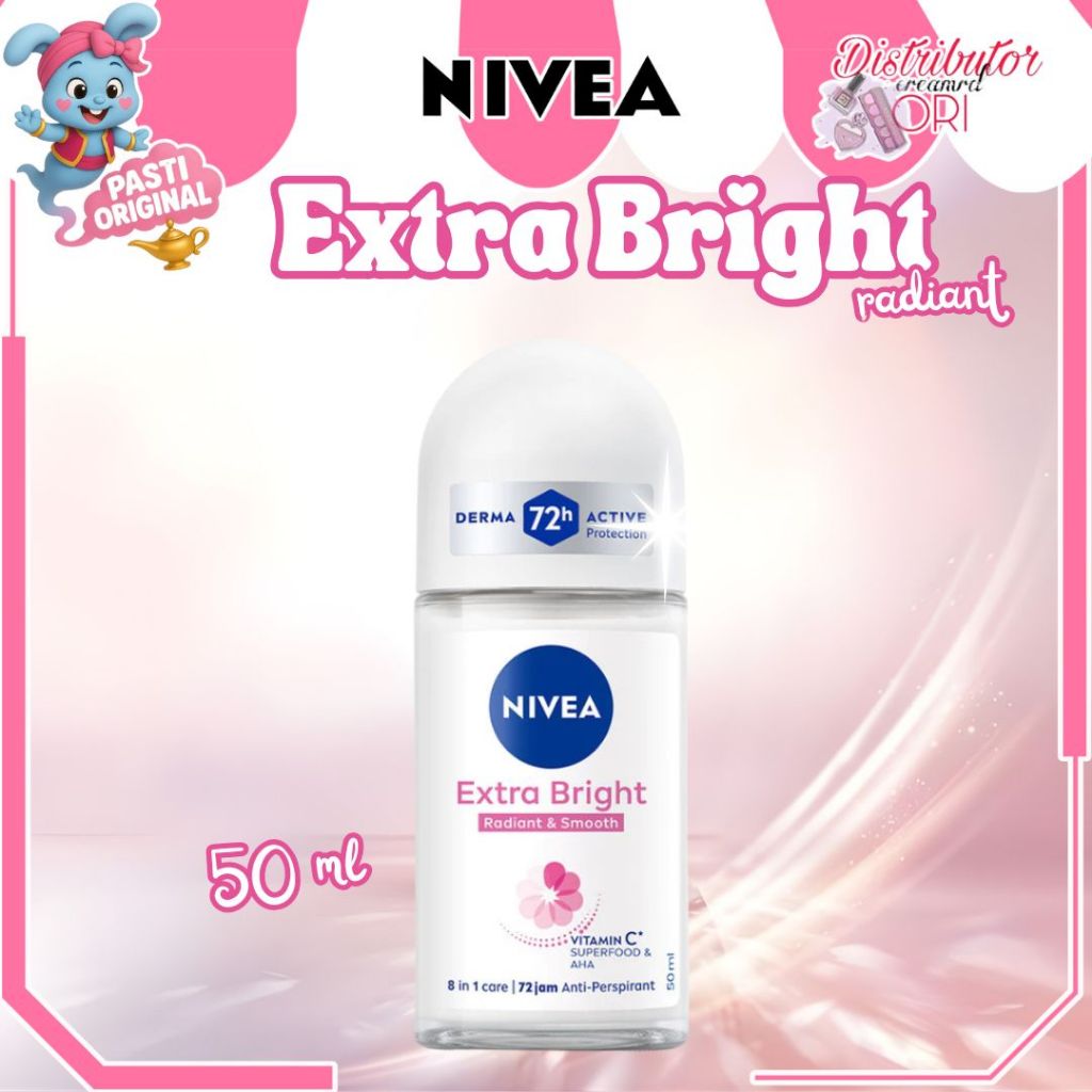NIVEA Personal Care Deodorant Extra Whitening / BRIGHTENING Roll On - 50 ml | bpom | original