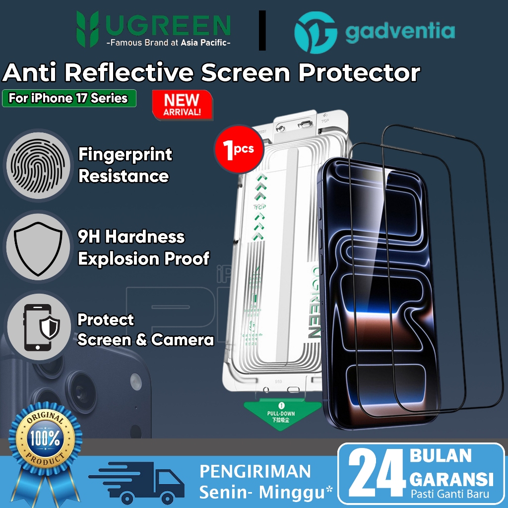 UGREEN Tempered Glass iPhone 17 17 Pro 17 Pro Max Anti Gores Anti Reflective HD Screen Protector