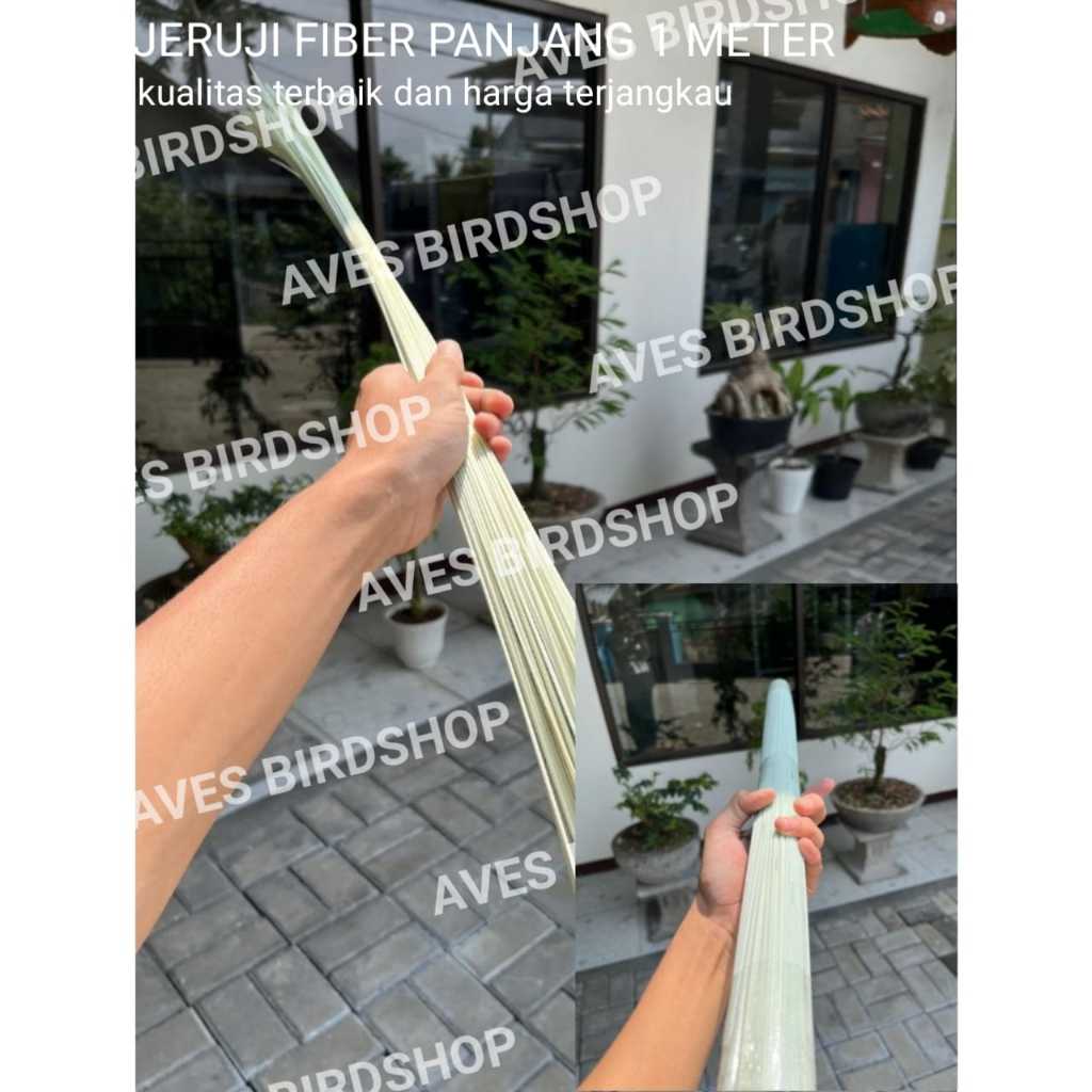 JERUJI FIBER  PUTIH SUSU PANJANG 1 MTR PERBATANG