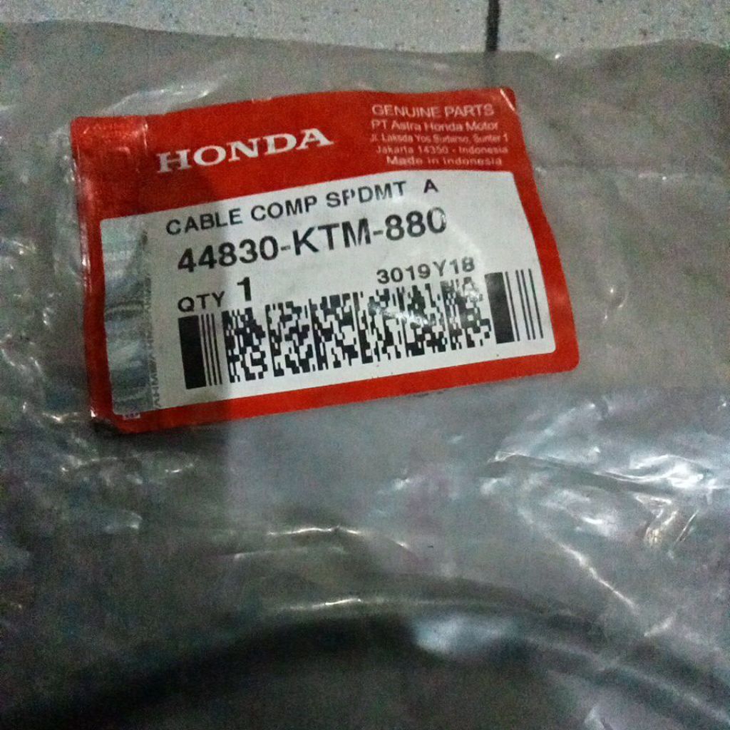 44830KTM880 – CABLE COMP SPDMT (A), KABEL KM, KABEL SPEEDOMETER REVO ORI AHM