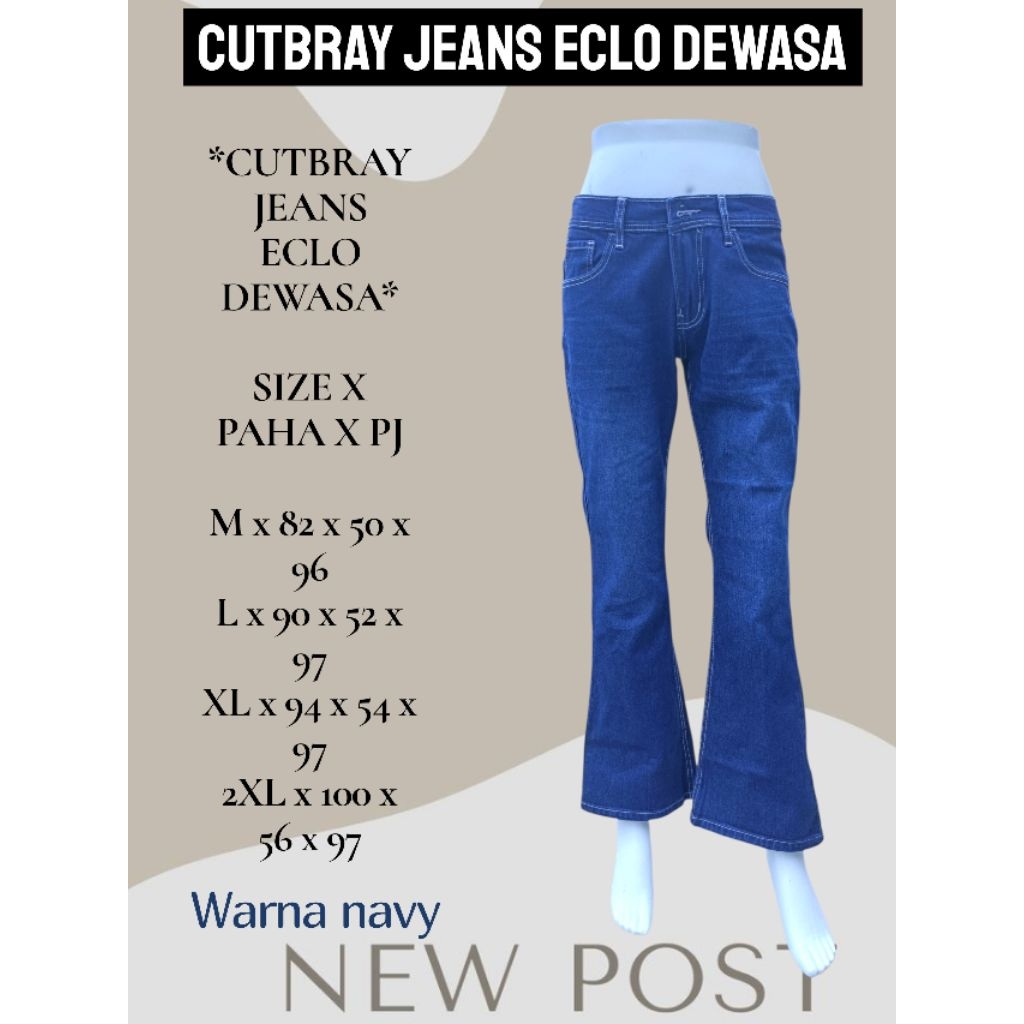 CUTBRAY JEANS ECL* & BAGGY JEANS DUST DAN NVD CEWEK