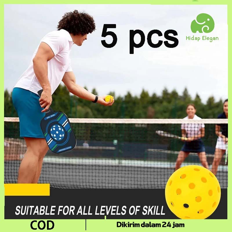 5 Buah Pickle Ball Bola Pickleball Pickleball Outdoor 40 Hole Pickleball 74mm Pickle Ball Bola Pickl