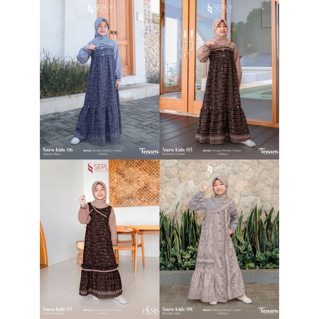 SEPLY BAJU GAMIS/DRESS ANAK || NARA KIDS 05, NARA KIDS 06, NARA KIDS 07, NARA KIDS 08, NARA KIDS 09,