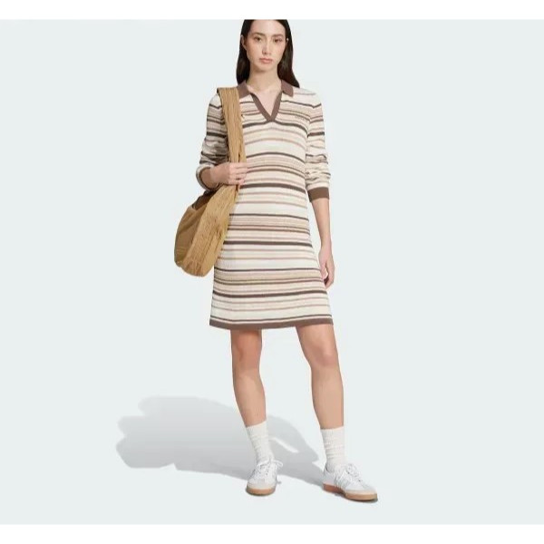 Women's '80s Inspired Knitted Polo Dress JD3594