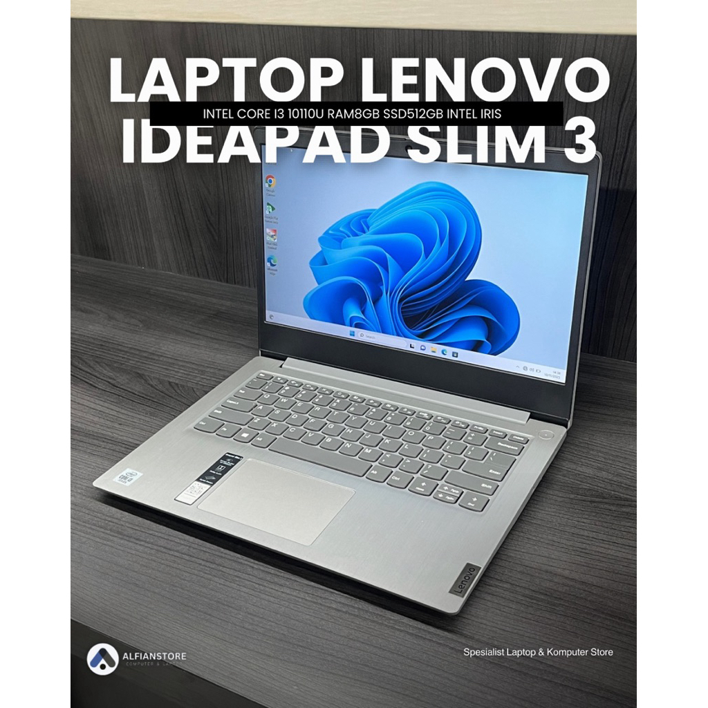 LAPTOP LENOVO IDEAPAD SLIM 3 INTEL CORE I3 10110U RAM8GB SSD512GB