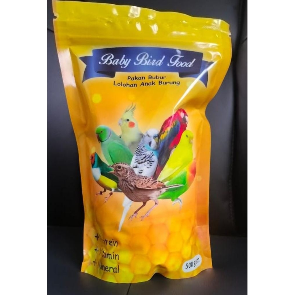 Baby Bird Food bubur lolohan untuk anakan Lovebird, Nuri, Sun counure, Maccaw, dan burung berkicau