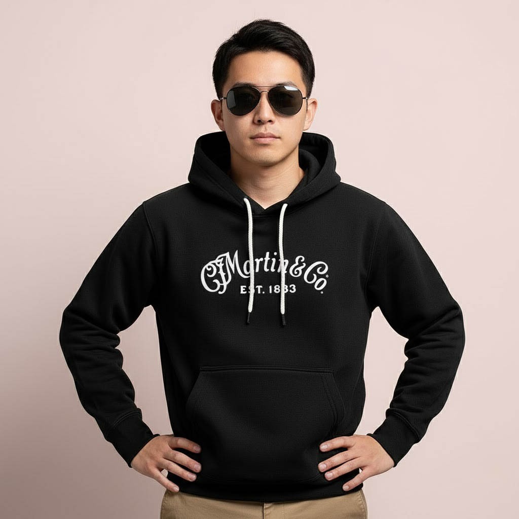 Hoodie Martin and Co Classic Guitar Sweater Fleece Hoodie Black Hitam Cloth