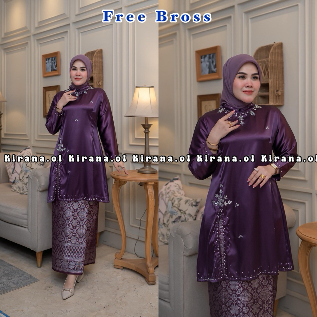 (FREE BROSS) KIRANA OL - KEBAYA MODERN PAYET - BAJU KURUNG SULAM PAYET- KEBAYA BUSUI MODERN - KEBAYA
