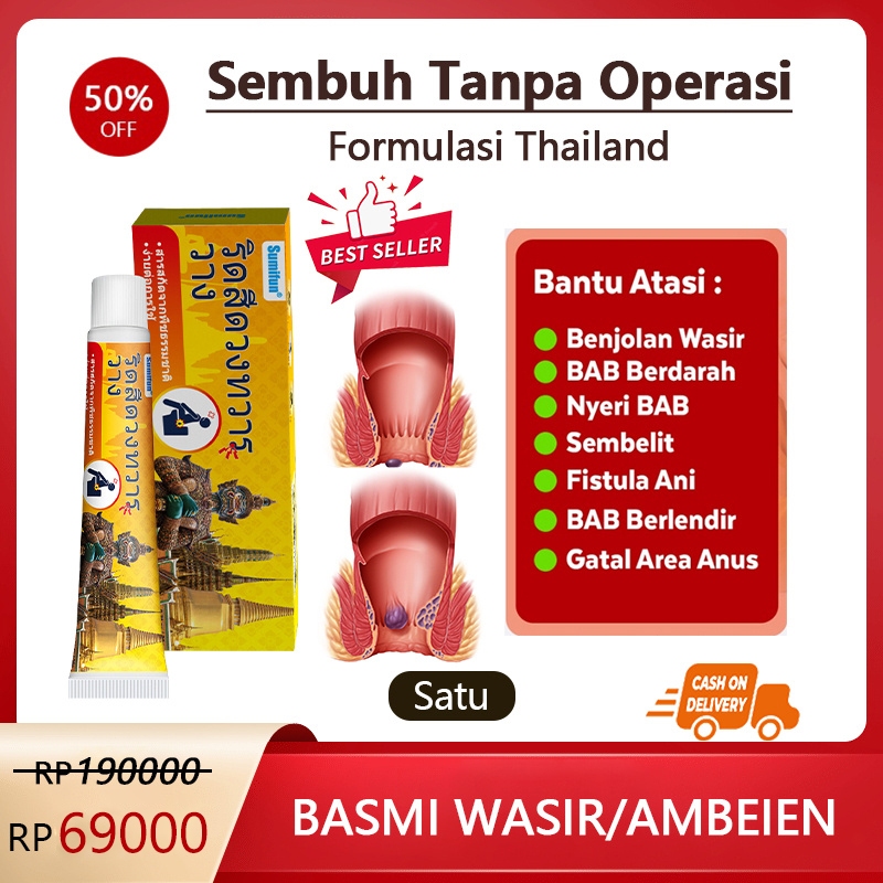 Thailand Obat wasir Salep wasir Salep ambeien paling ampuh 20g Ekstrak herbal untuk menghilangkan am