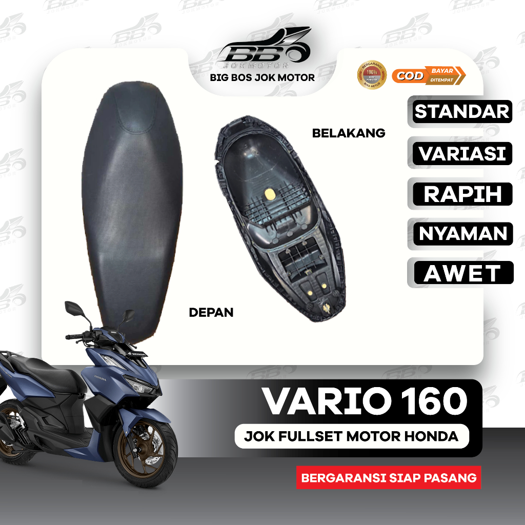 Jok Motor Vario 160 Siap Pasang I Jok Honda Vario 160 Kulit Standar & Variasi