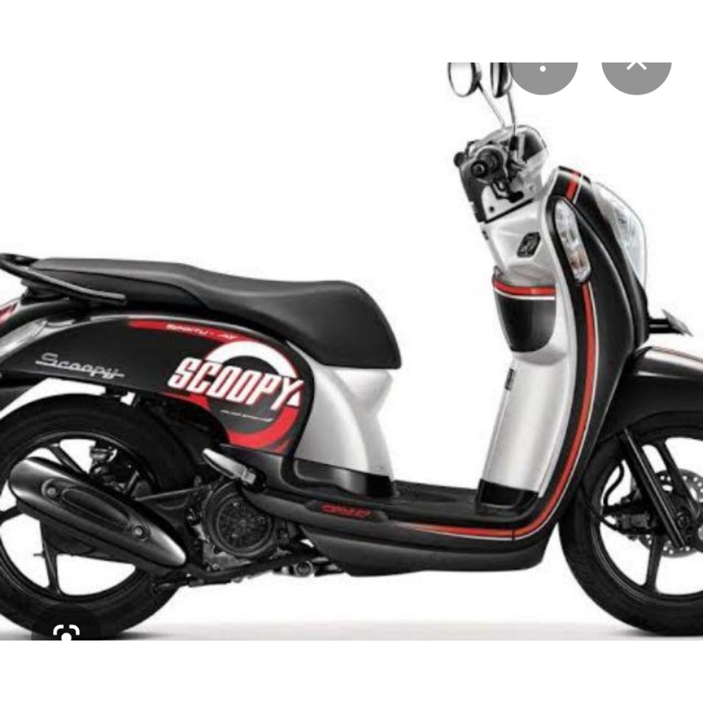 striping stiker les body Honda Scoopy sporty 2015 hitam bahan original