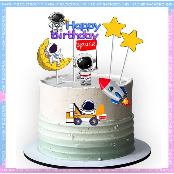 TOPPER KARAKTER ( ASTRONOT ) HIASAN KUE ULANG TAHUN MURAH LENGKAP DECORASI CAKE