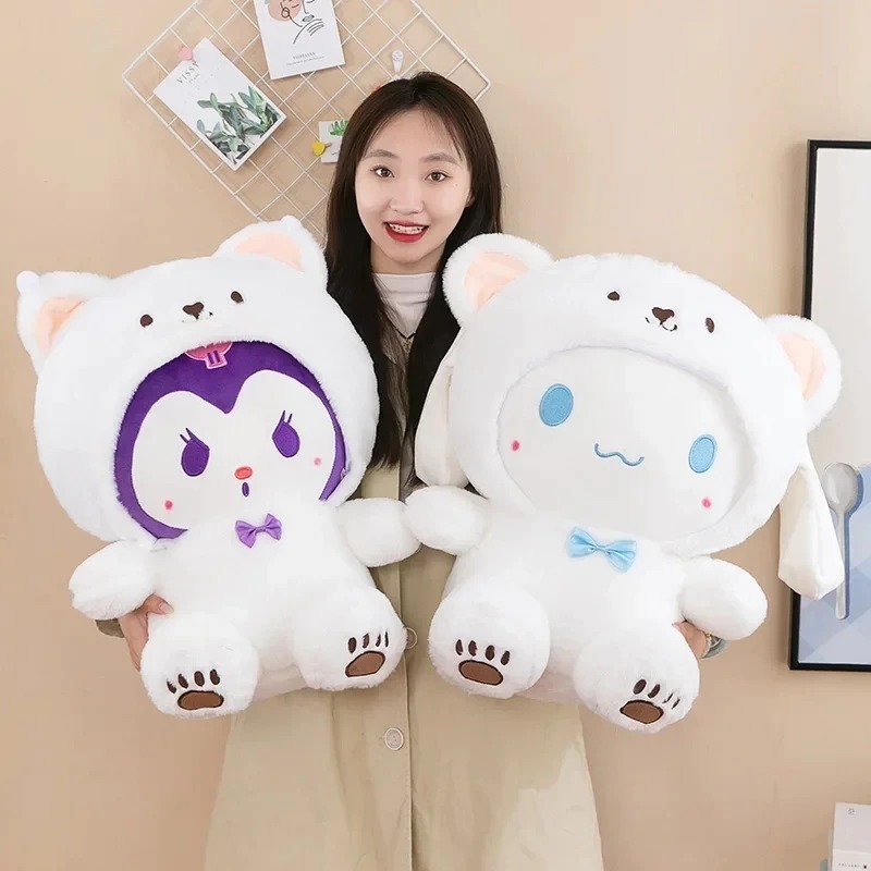 22-50CM Kawaii Boneka Kuromi Cinnamorol Jade Dog Kuromi Doll Plush Toy Stuffed Animal Birthday Gift