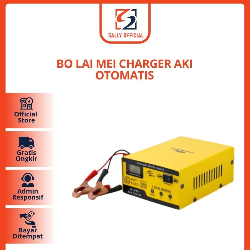 Charger Aki Otomatis Mobil Motor Kendaraan 12V/24V 200AH BO Lai Mei