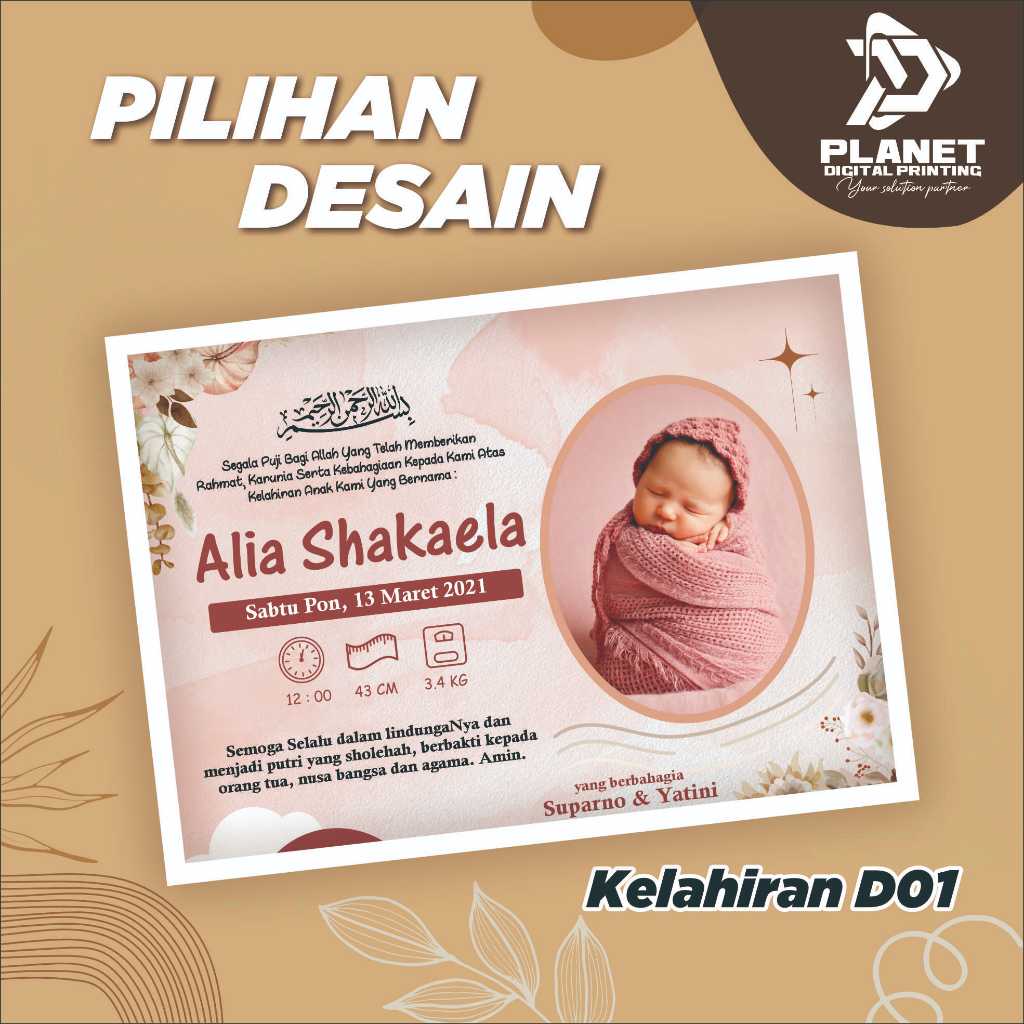 Moms_Syafa Banner Kelahiran Bayi / Spanduk Nama Anak / Baby Born / Spanduk Kelahiran Bayi / Born