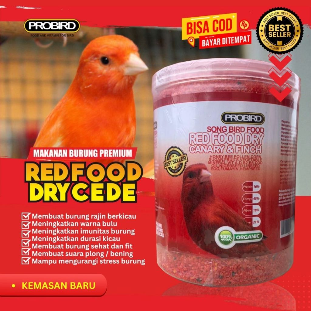 CEDE RED FOOD DRY UNTUK KENARI DAN RED SISKIN