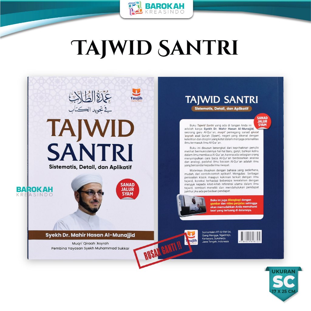 Tajwid Santri BONUS VIDEO Sistematis Detail dan Aplikatif Ilmu Tajwid Bergambar Tajwidul Mushawwar